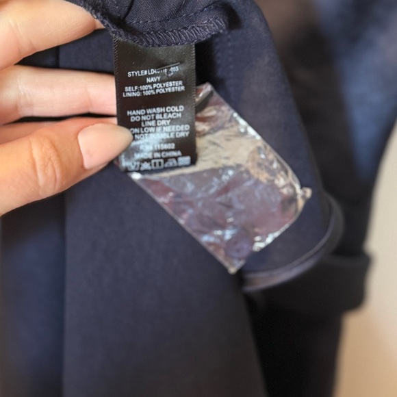 Lush Deep Navy Blue Sleeveless Cocktail Party Midi Wrap Dress NWT- Size Small - Picture 4 of 6